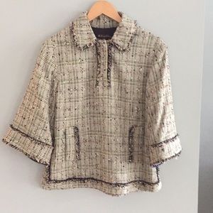 Brooks Brothers tweed poncho.